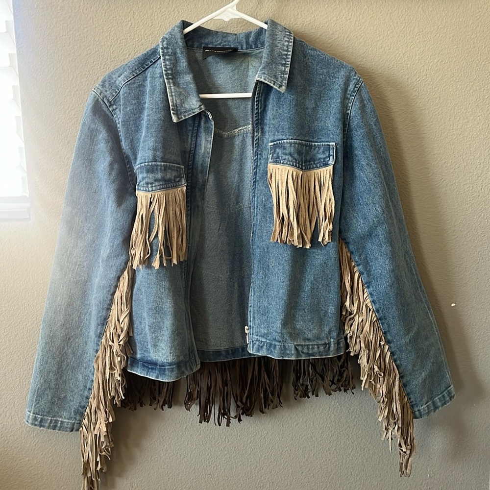 Denim Jacket w/ Fringe detail
